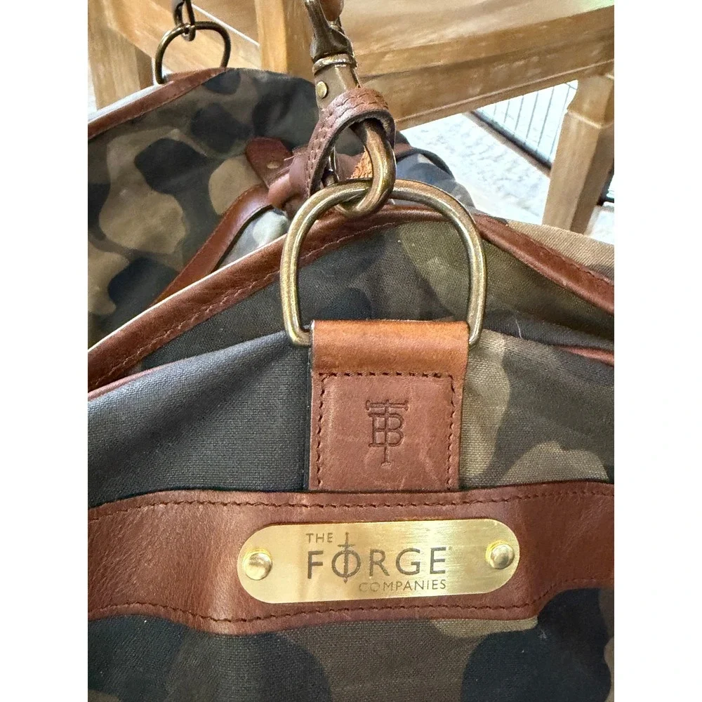 Tom Beckbe Canvas Field Bag Leather Trim Weekend Travel Dufflebag